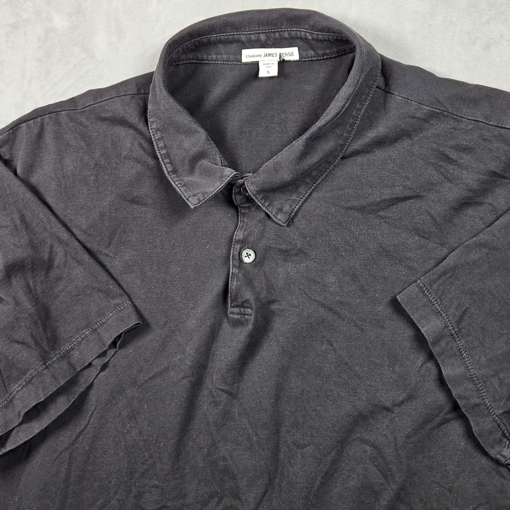 Standard James Perse Polo Mens Black 5 XXL Cotton Preppy Designer Made in USA